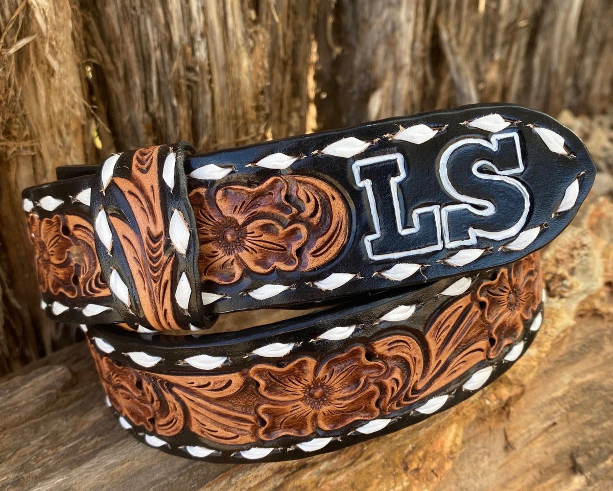 Stylish Black/Brown Logo Belt 6512L - 1.5 main image 2