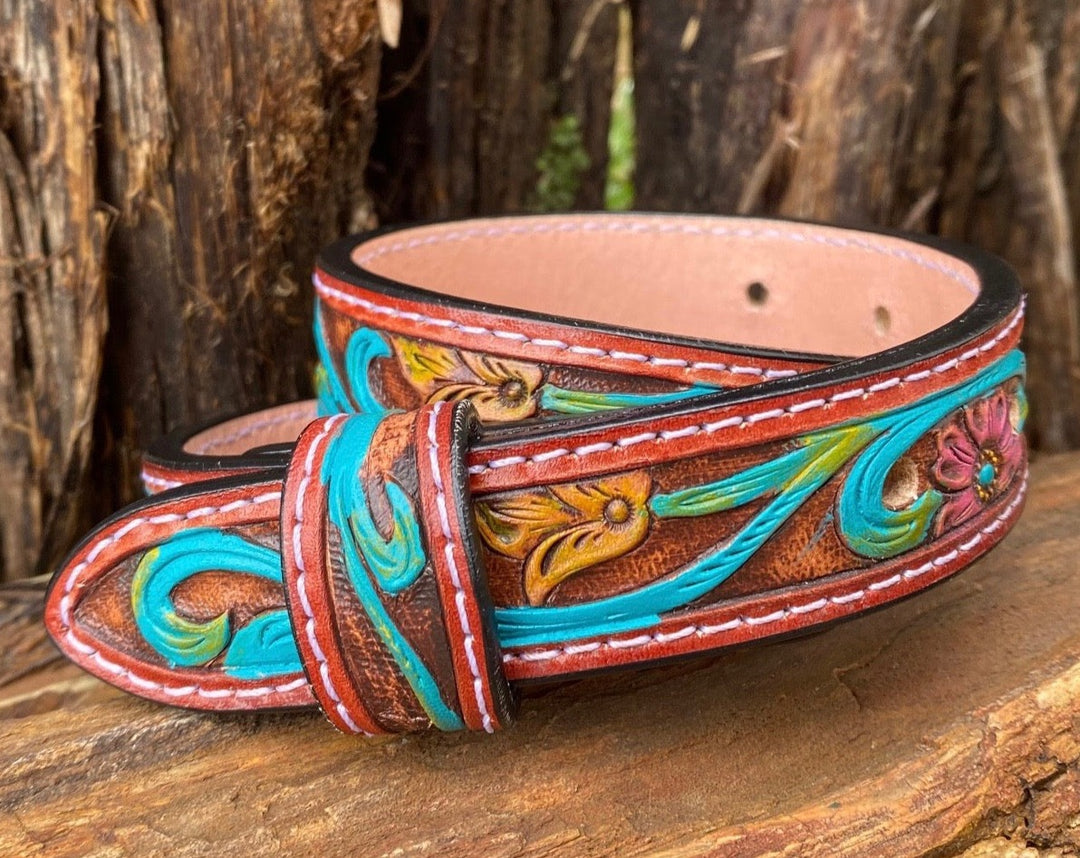 Leather Custom Baby Kids Tooled Belt Shea Michelle Buckles