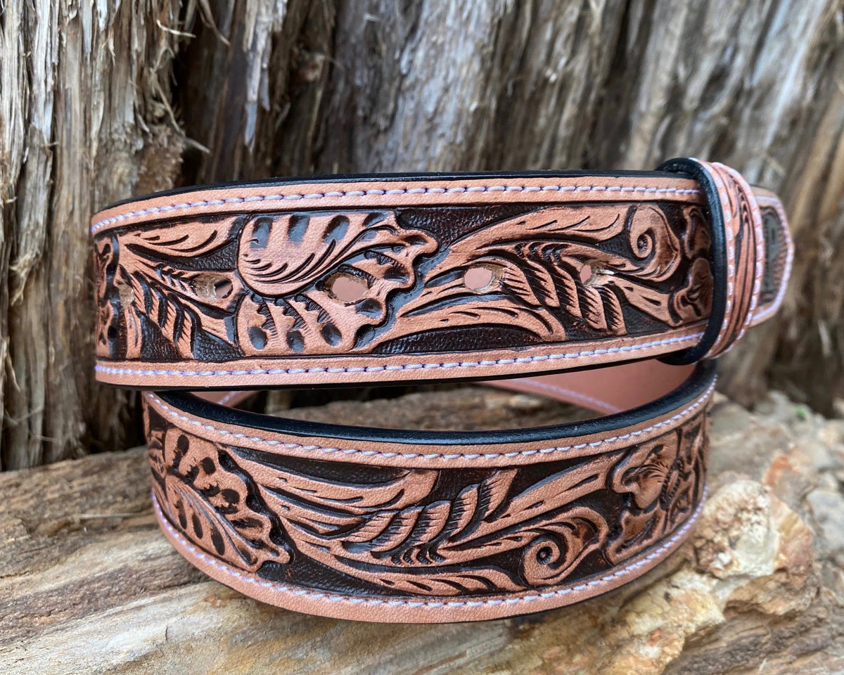Leather Custom Tooled Belt – Shea Michelle Buckles